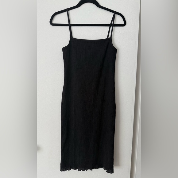 NWOT Aritzia Wilfred Jazz Stretch Camisole Black Mini Dress Size Small - Picture 2 of 6